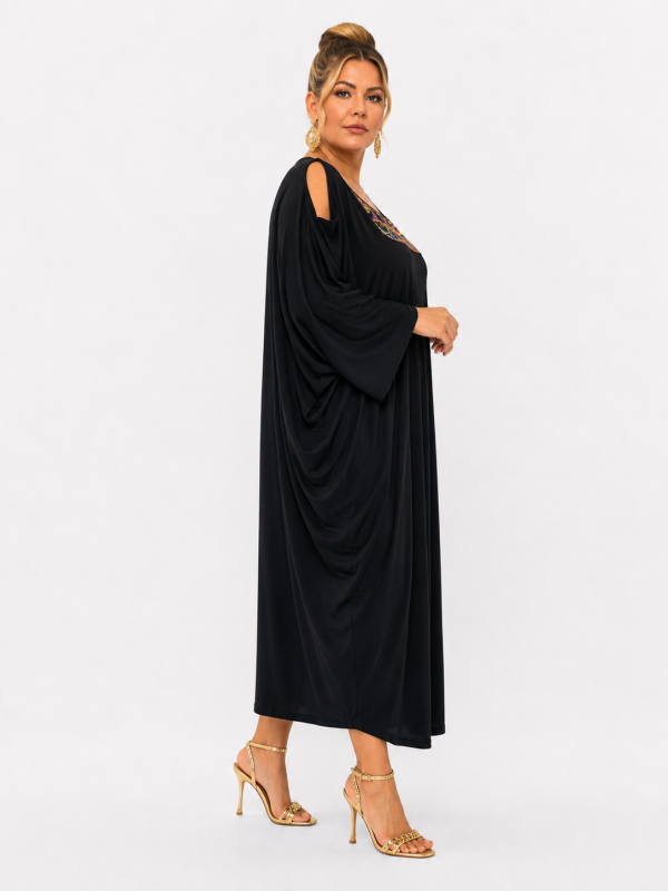 Maxi Φόρεμα Super Jersey με Εντυπωσιακό Μοτίφ