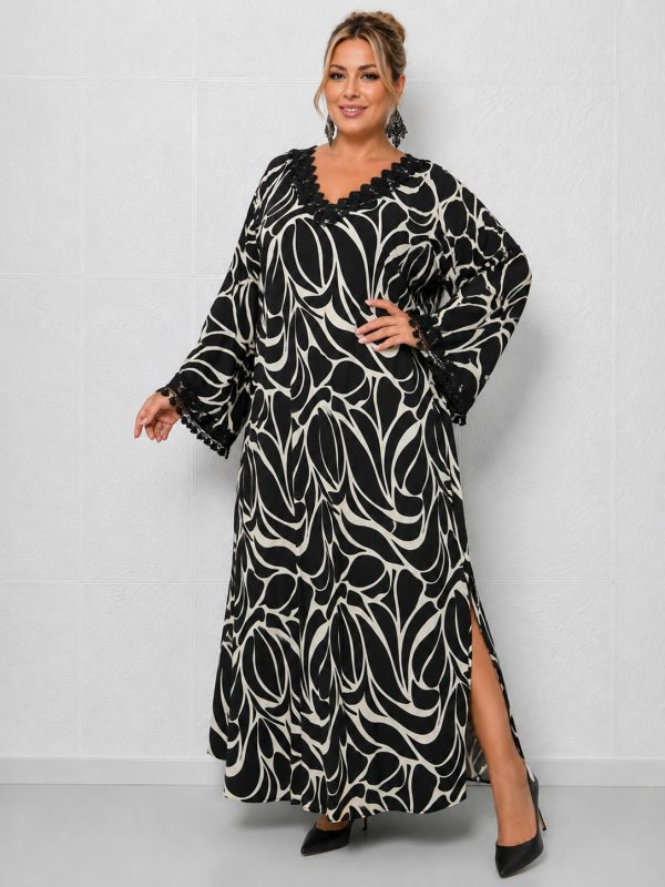 Maxi Φόρεμα με Δαντέλα – Black