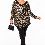Μπλούζα Animal Print με Δαντέλα