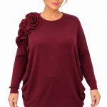 Πλεκτή Μπλούζα Oversize με Ροζέτες στον Ώμο